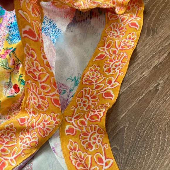 Vibrant Multicolored Pattern Feathers by Tolani Raelyn Kimono Poncho Top EUC - Picture 6 of 9